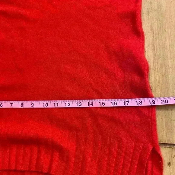 Anthropologie Women's Sweater Pullover 100% cashmere Red V-neck sweater  XS-S - Picture 6 of 13